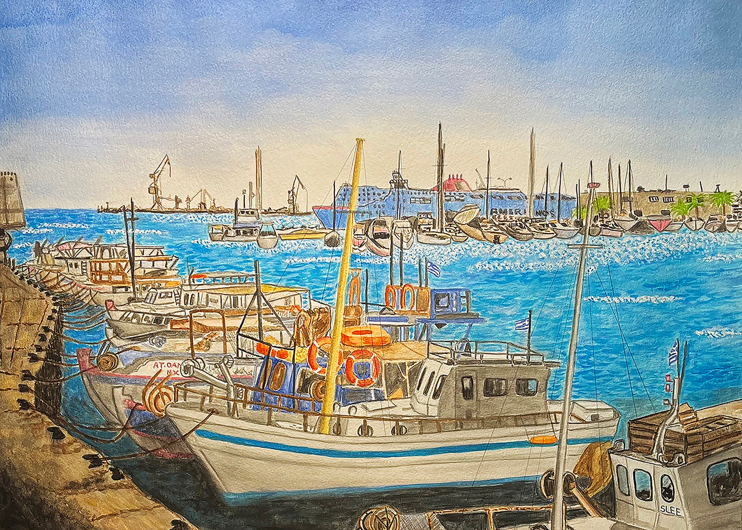The Harbor, Watercolor