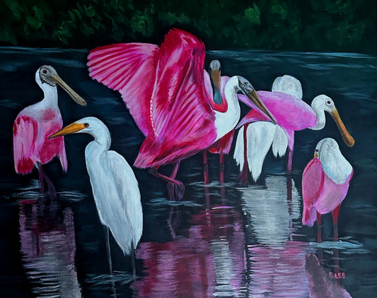 Bowl of Roseate Spoonbills