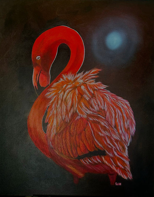 Florida Flamingo original acrylic painting by Sheryl Lee