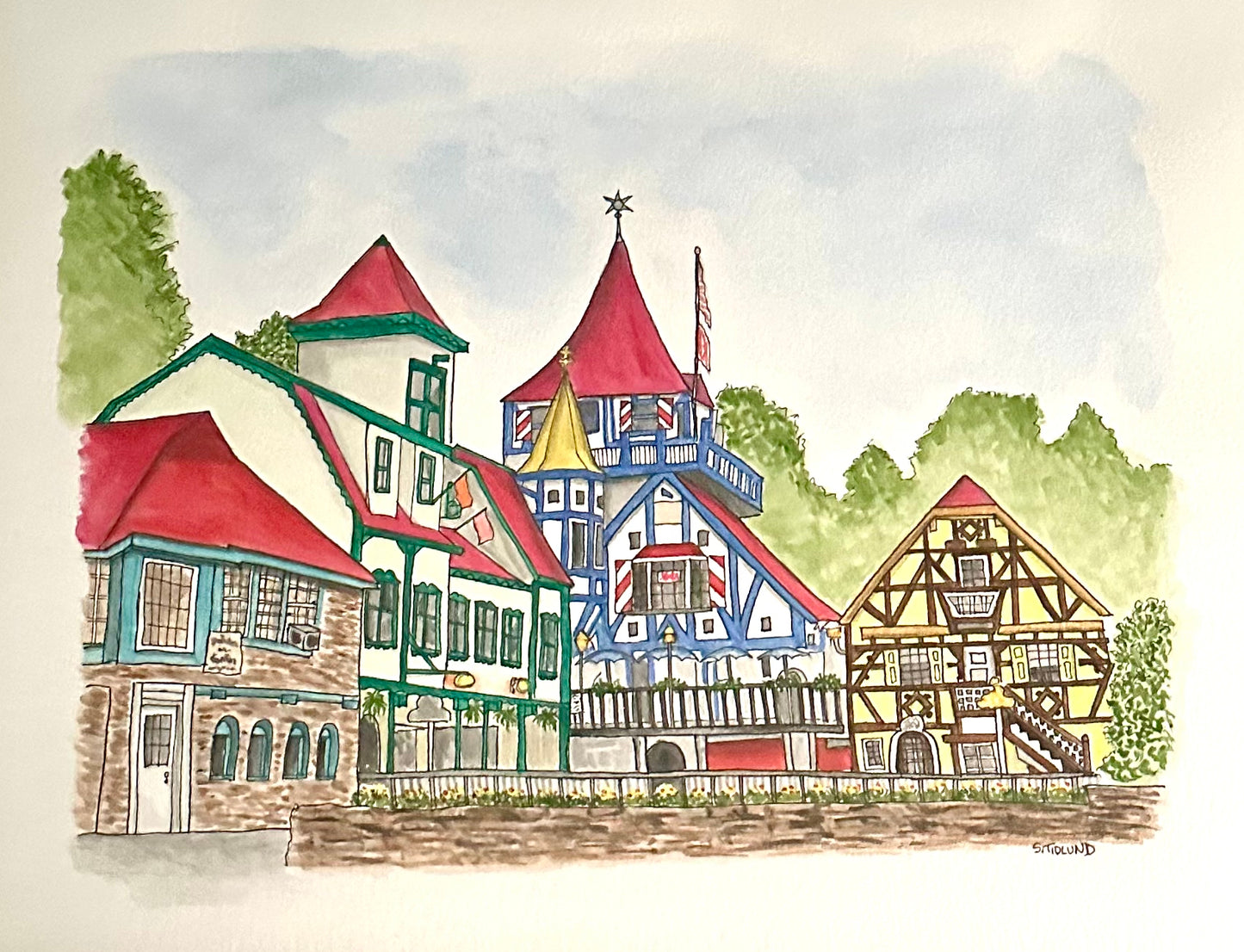 Helen, Georgia, Watercolor