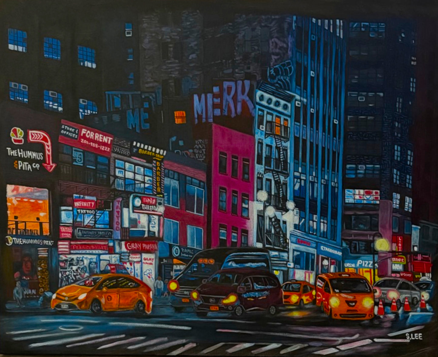 Reflections of City Lights