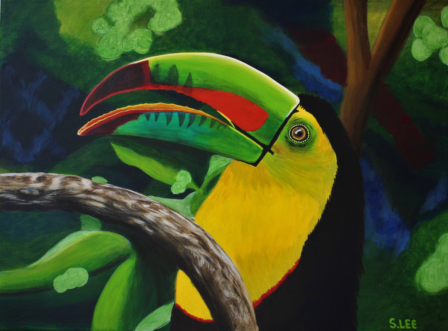 Toucan original acrylic painting on canvas by Sheryl Lee