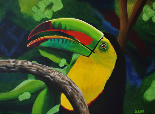 Toucan original acrylic painting on canvas by Sheryl Lee
